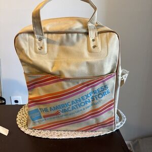 VTG 70/80s American Express Vacation Store Canvas Carry On Travel Bag made in US